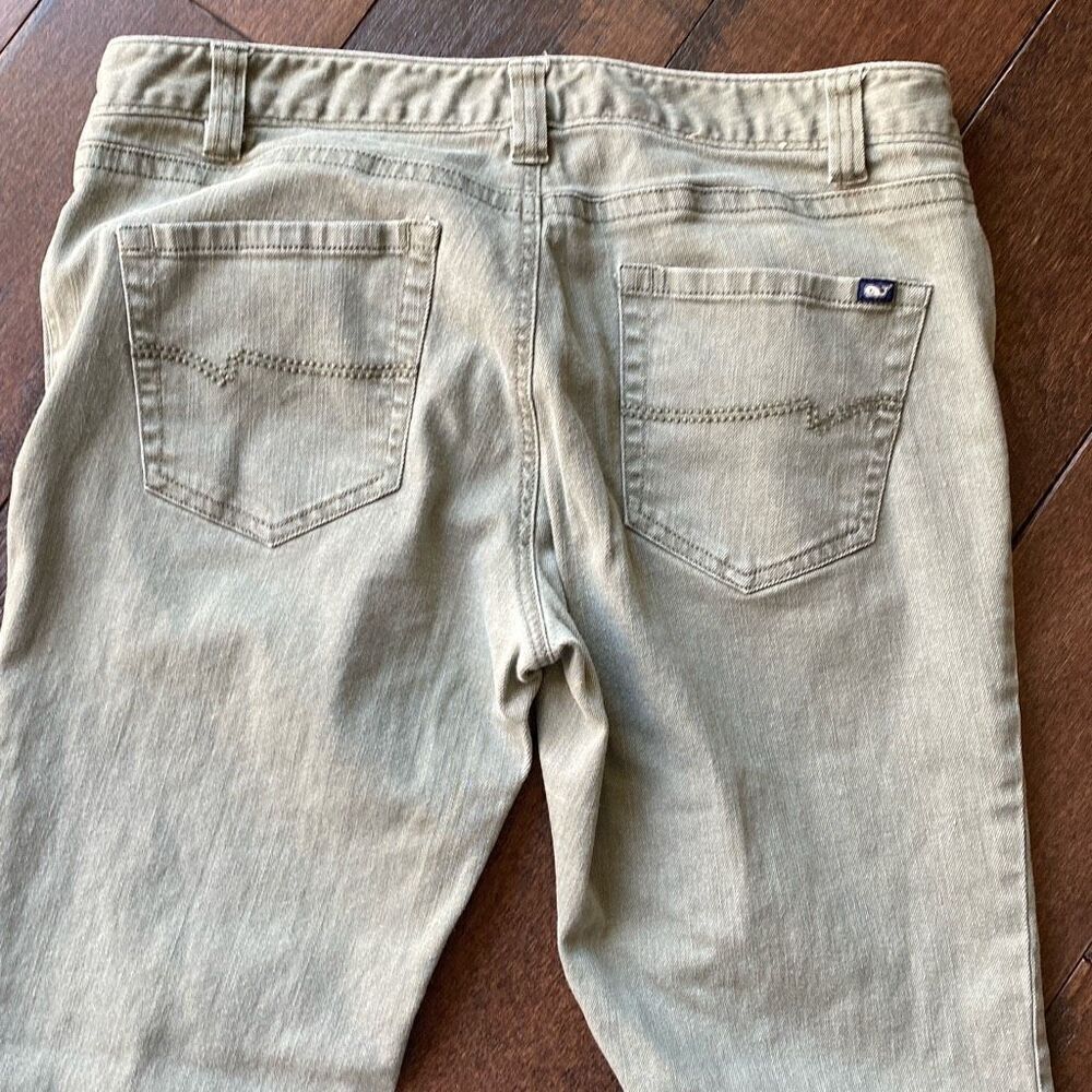 Vineyard Vines womens light olive green straight leg jeans size 8 cotton spandex - Picture 7 of 9